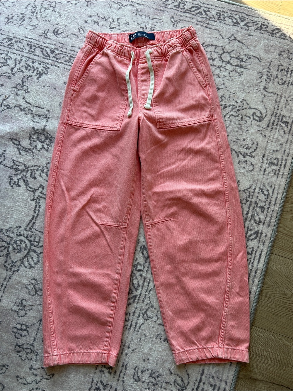 GAP Pink Drawstring Barrel Pants